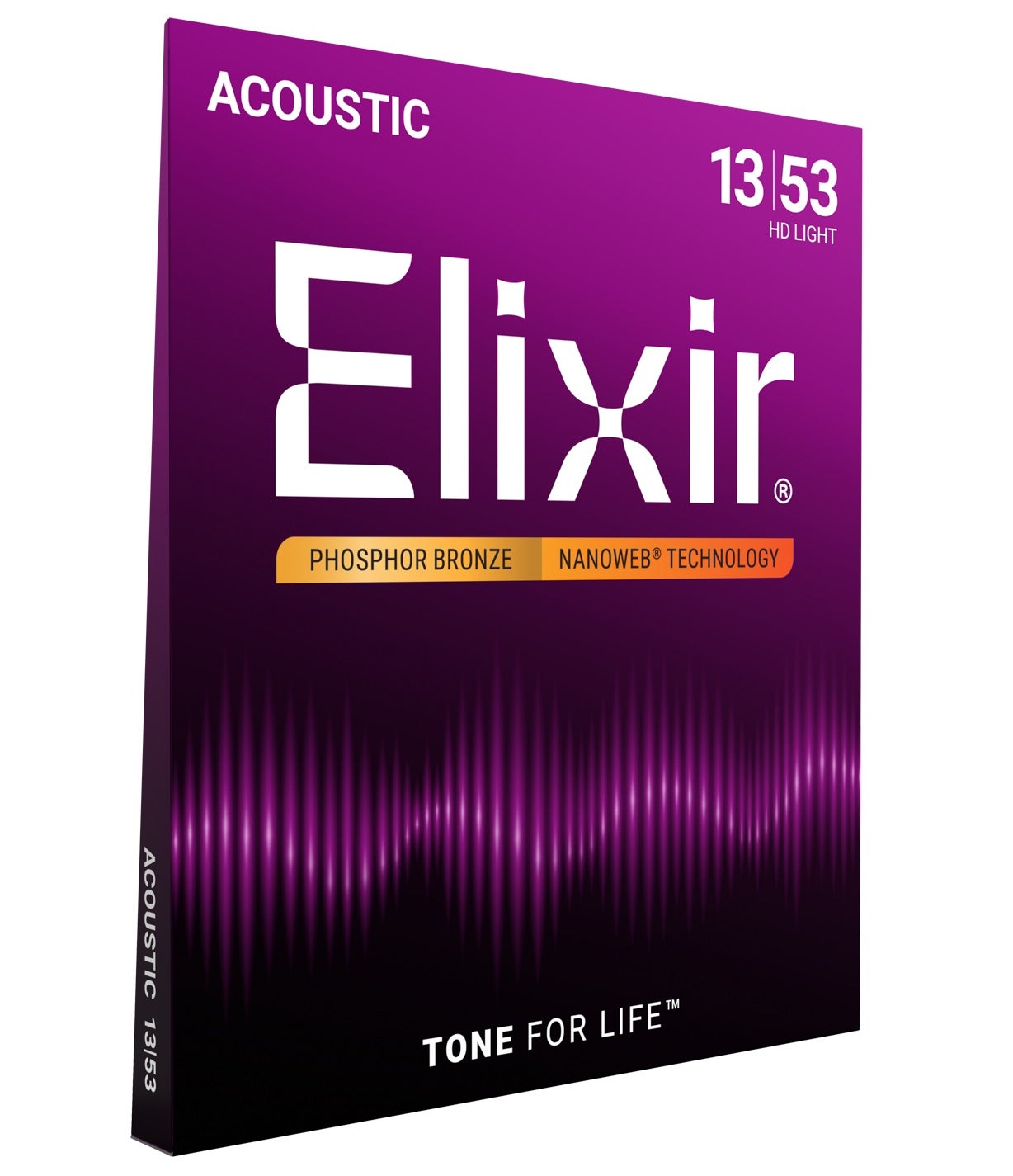 Elixir 16182 Acoustic Phosphor Bronze Nanoweb HD Light 13-53 strängset för westerngitarr