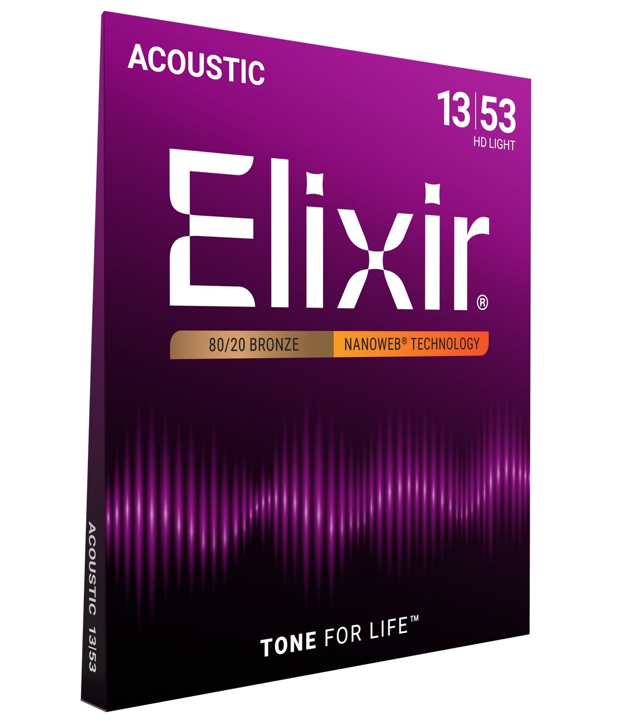 Elixir 11182 Acoustic 80/20 Bronze Nanoweb HD Light 13-53 strängset för westerngitarr