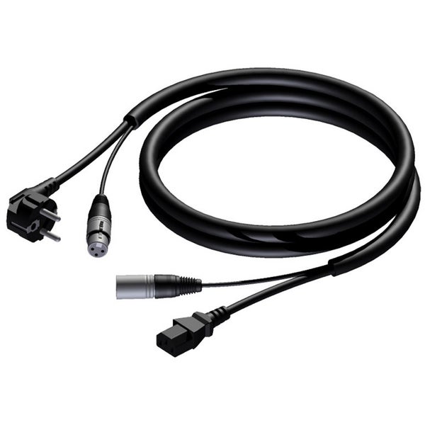 Procab CAB402 Basic schuko/XLR female - euro/XLR male  5 meter