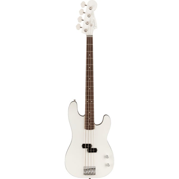 Fender Aerodyne Special Precision Bass Bright White RW elektrische basgitaar met gigbag