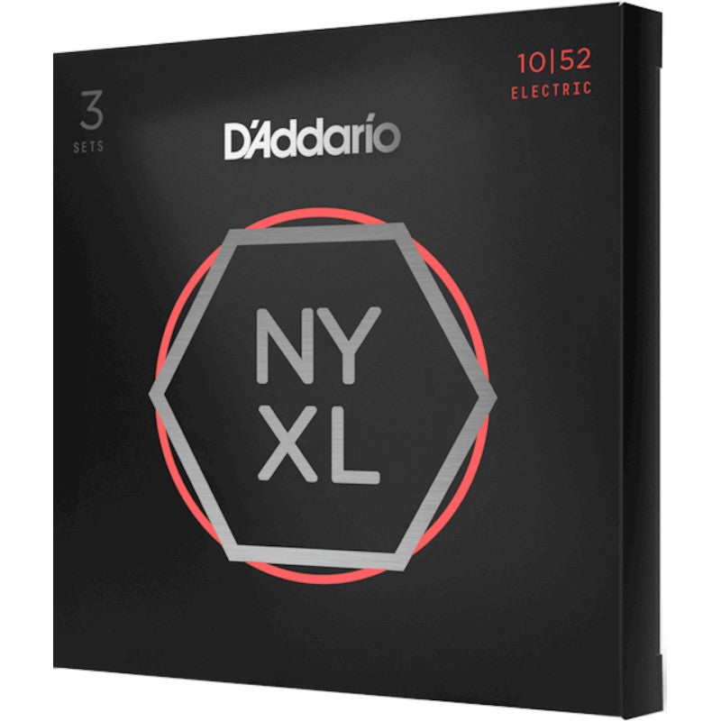 D'Addario NYXL1052-3P 10-52 Light Top Heavy Bottom Nickel Wound Electric Guitar Strings (x3 Packs)