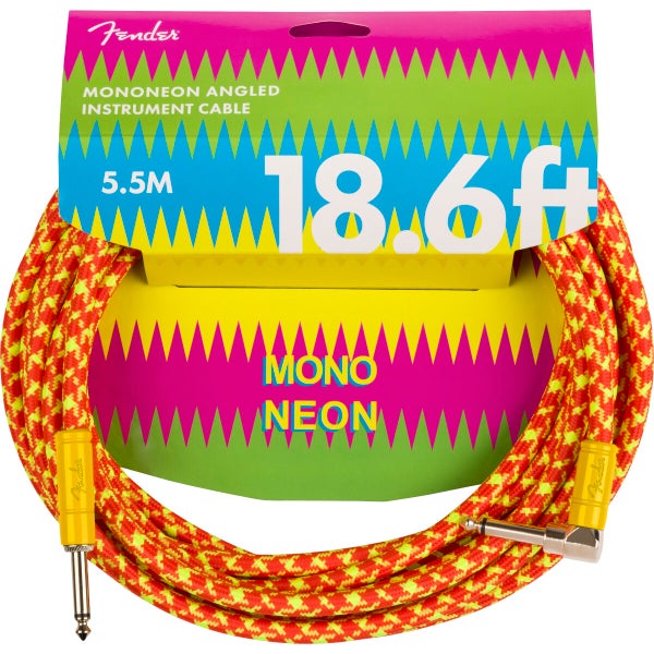 Fender MonoNeon Instrument Cable 18.6 feet Orange instrumentkabel 5.5 meter