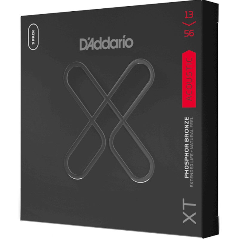 D'Addario XTAPB1356-3P 13-56 Medium Phosphor Bronze Coated Acoustic Guitar Strings (x3 Packs)