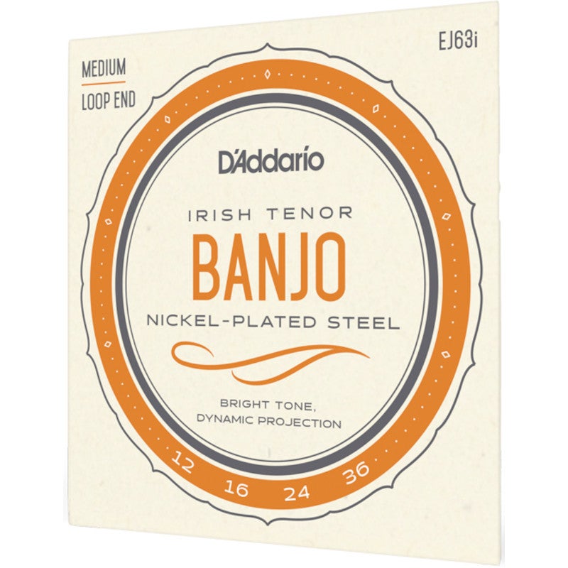 D'Addario EJ63i Nickel Medium 12-36 Irish Tenor Banjo Strings