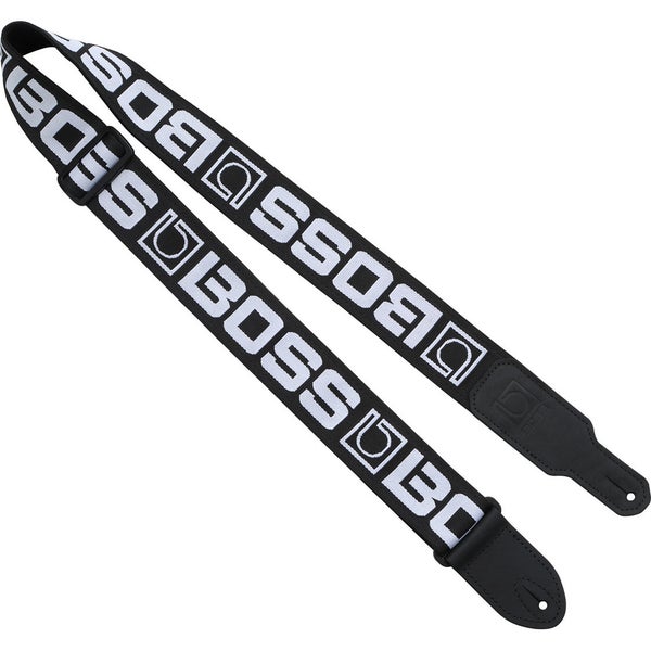 Boss BSM-20-BW gitaarband met Boss monogramlogo zwart-wit