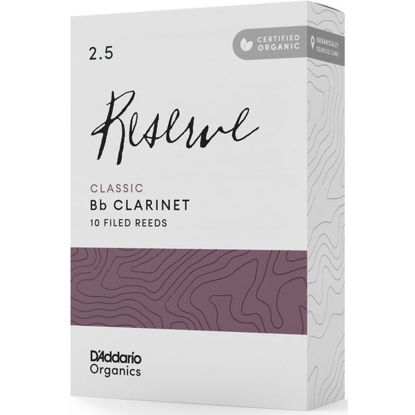 D'Addario Woodwinds Organic Reserve Classic Bb Clarinet Reeds 2.5 (10 stuks)