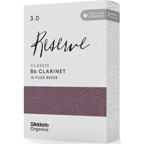 D'Addario Woodwinds Organic Reserve Classic Bb Clarinet Reeds 3.0 (10 stuks)
