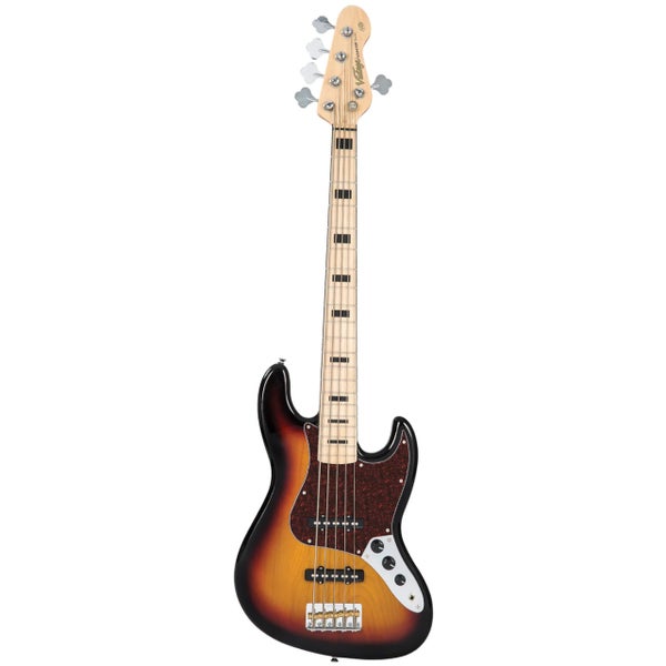 Vintage V495SB Coaster Series 5-string 3-Tone Sunburst vijfsnarige elektrische basgitaar