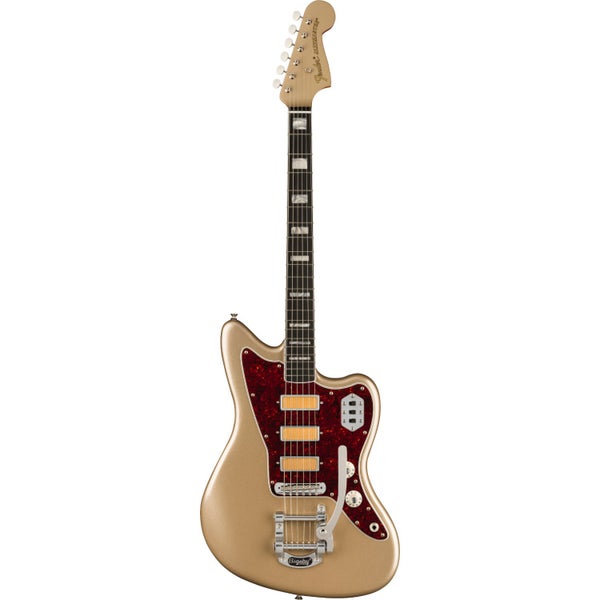 Fender Gold Foil Jazzmaster Shoreline Gold EB Limited Edition elektrische gitaar met deluxe gigbag