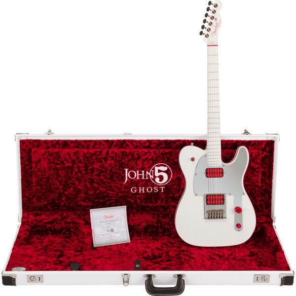 Fender USA John 5 Ghost Telecaster MN Arctic White elektrische gitaar met koffer en certificaat van echtheid