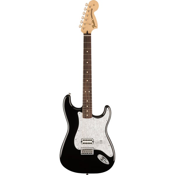 Fender Tom DeLonge Stratocaster RW Black elektrische gitaar met deluxe gigbag