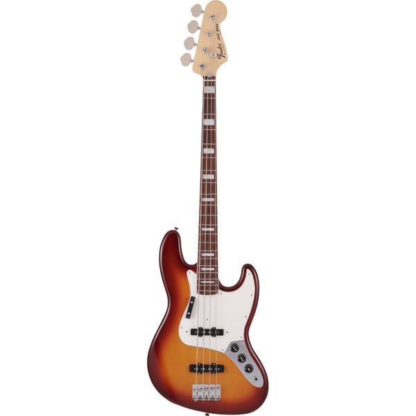 Fender Made in Japan Limited International Color Jazz Bass RW Sienna Sunburst elektrische basgitaar met gigbag