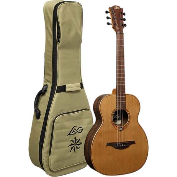 LAG Guitars Sauvage Travel Red Cedar westerngitaar met gigbag
