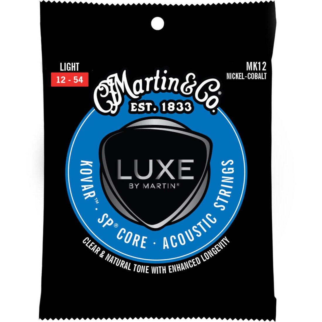 Martin Strings Luxe MK12 Kovar SP Core Nickel Cobalt Light 12-54 Acoustic Guitar Strings