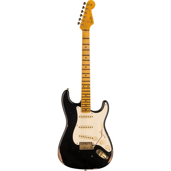 Fender Custom Shop Limited Edition '57 Strat Relic Aged Black met deluxe koffer en certificaat van echtheid