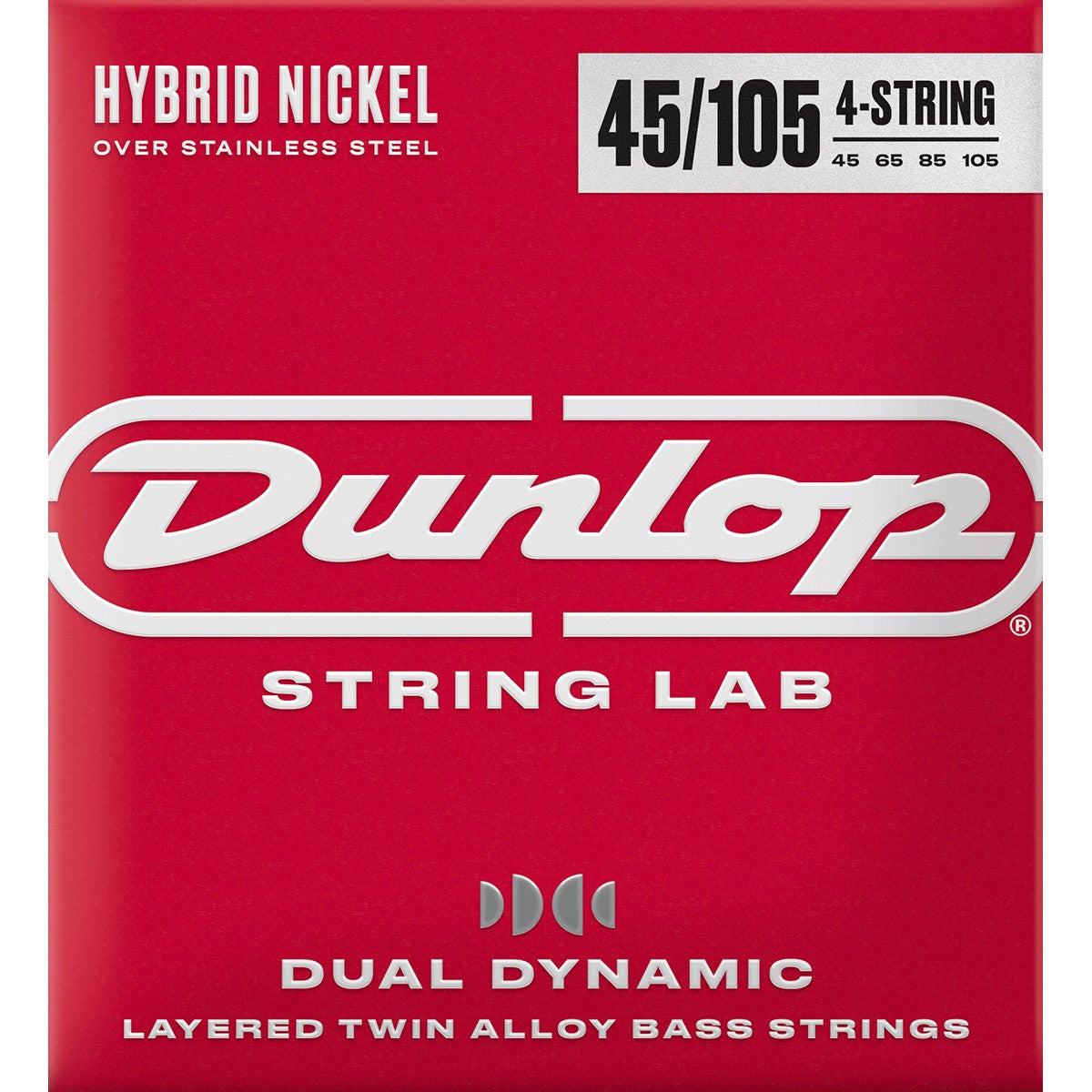 Dunlop DBHYN45105 String Lab Dual Dynamic Hybrid Nickel .045-.105 Low Tension Bass Guitar Strings