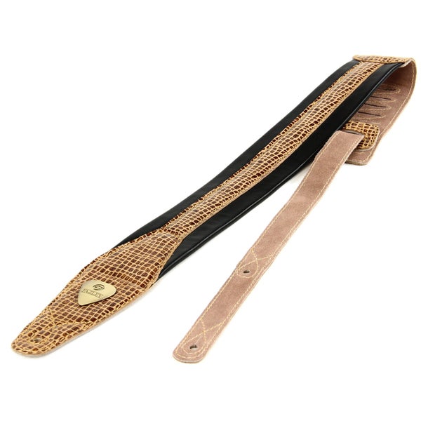 Fazley LETA PGS-BRS gitaarband gevoerd leder bruin snake