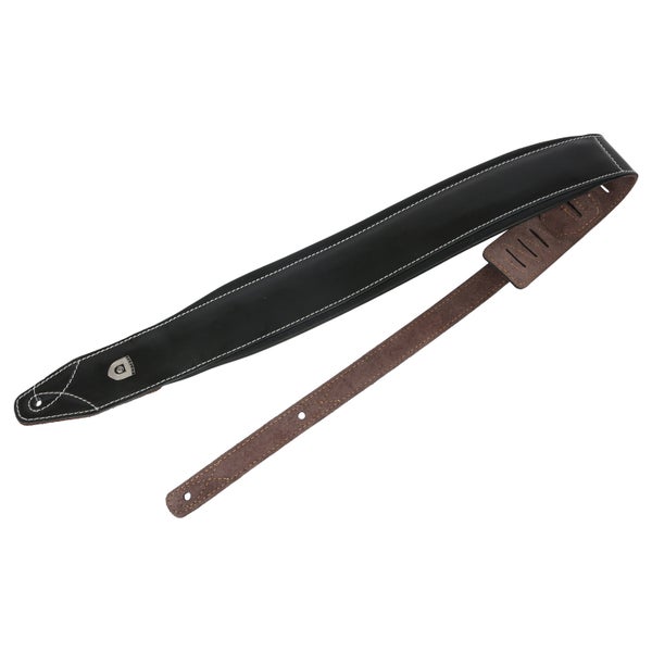 Fazley LETA PGSW-BLK brede gitaarband gevoerd leder zwart