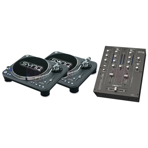SynQ 2x X-TRM 1 draaitafel + SMD-2 tweekanaals mengpaneel DJ-set