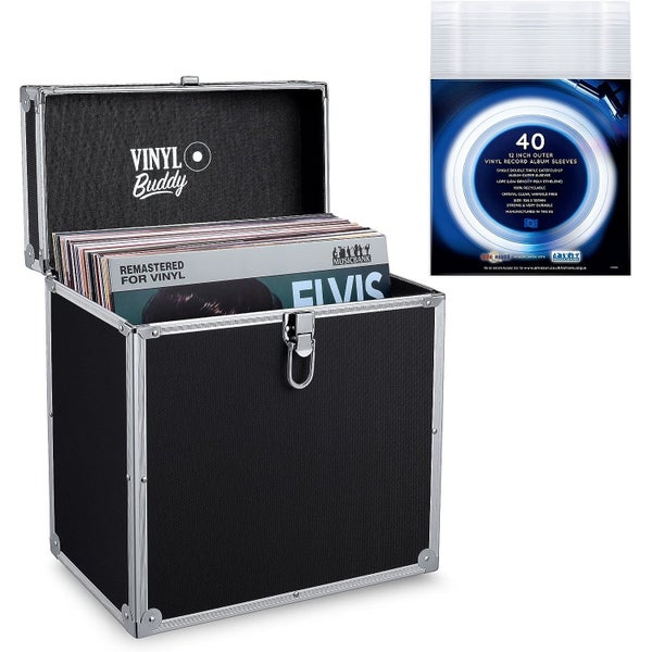 Retro Musique VB01B zwarte platenkoffer incl. sleeves