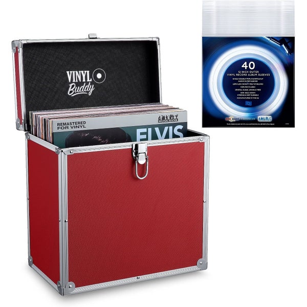 Retro Musique VB01R rode platenkoffer incl. sleeves