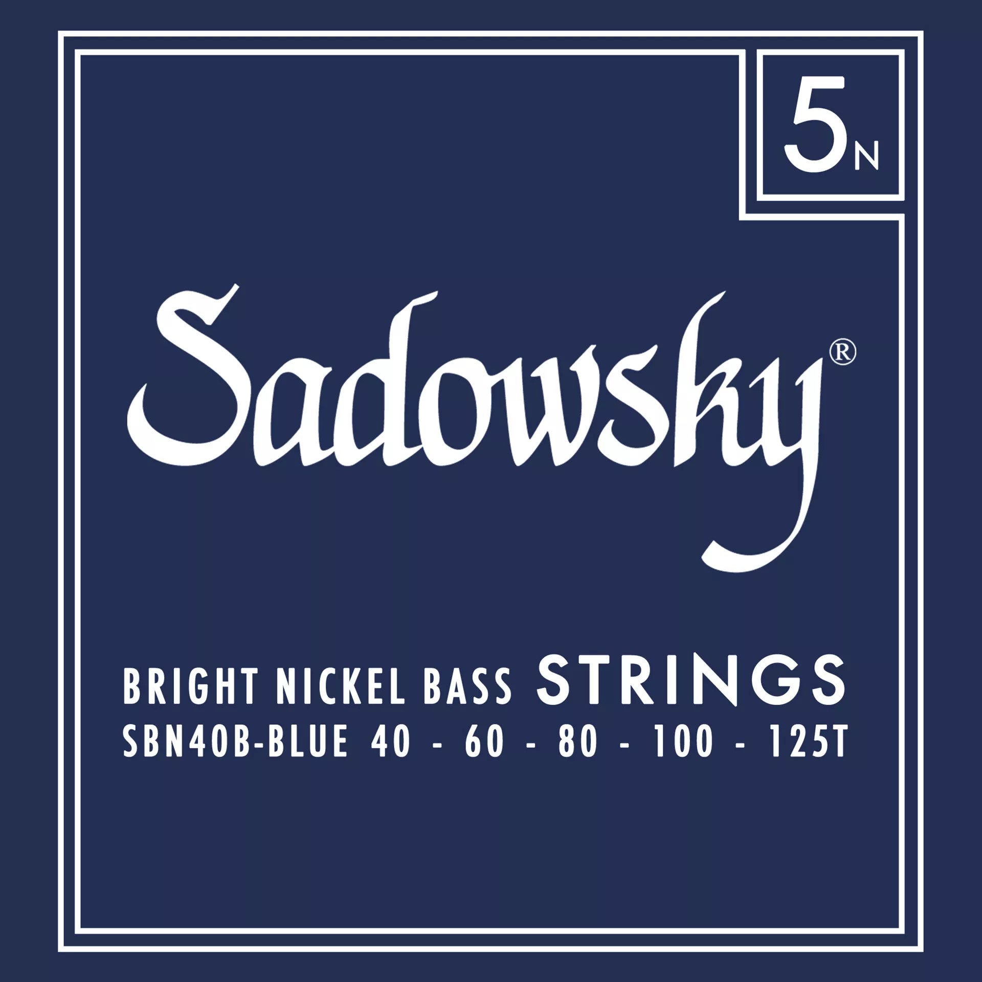 Sadowsky Blue Label SBN 40B Nickel Taperwound 40-125 5-String Electric Bass Guitar Strings