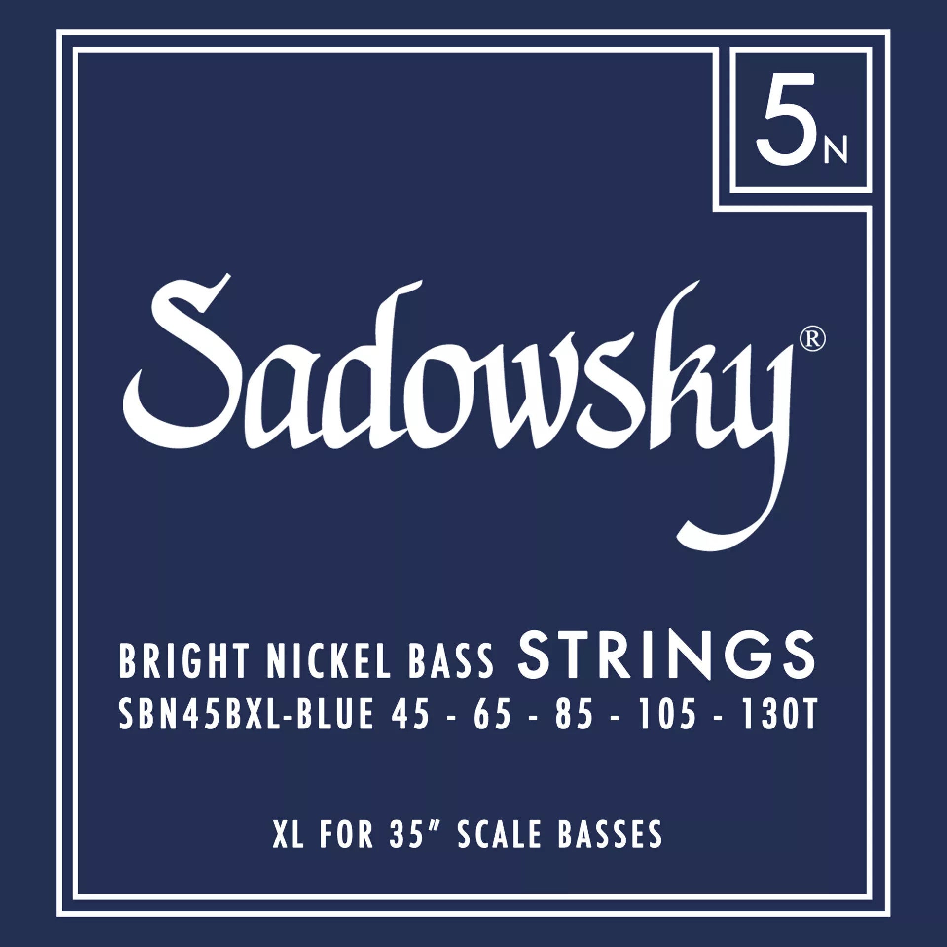 Sadowsky Blue Label SBN 45BXL Nickel Taperwound XL 45-130 5-String Electric Bass Guitar Strings