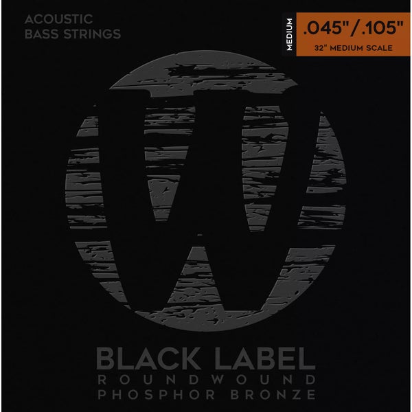 Warwick Black Label 36200 MS Acoustic Phosphor Bronze 45-105 snarenset voor akoestische basgitaar
