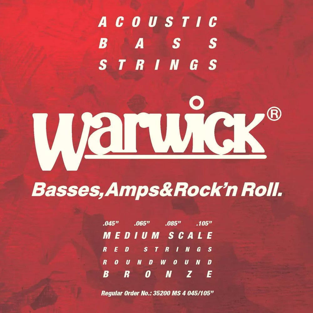 Warwick Red 35200 MS 4 Acoustic Bronze Medium Scale 45-105 Acoustic Bass Guitar Strings