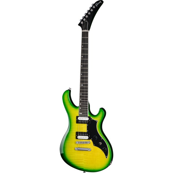 Gibson Modern Collection Victory Figured Top Iguana Burst elektrische gitaar met koffer