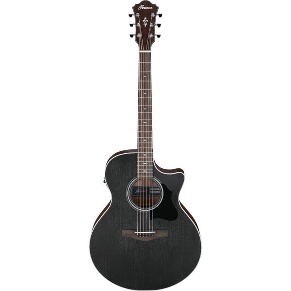 Ibanez AE140 Weathered Black Open Pore Top / Natural Back & Sides elektrisch-akoestische westerngitaar