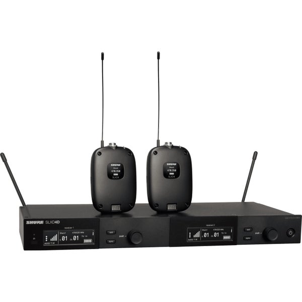 Shure SLXD14D dubbele ontvanger met 2x bodypack-zender S50 (823-865 MHz)