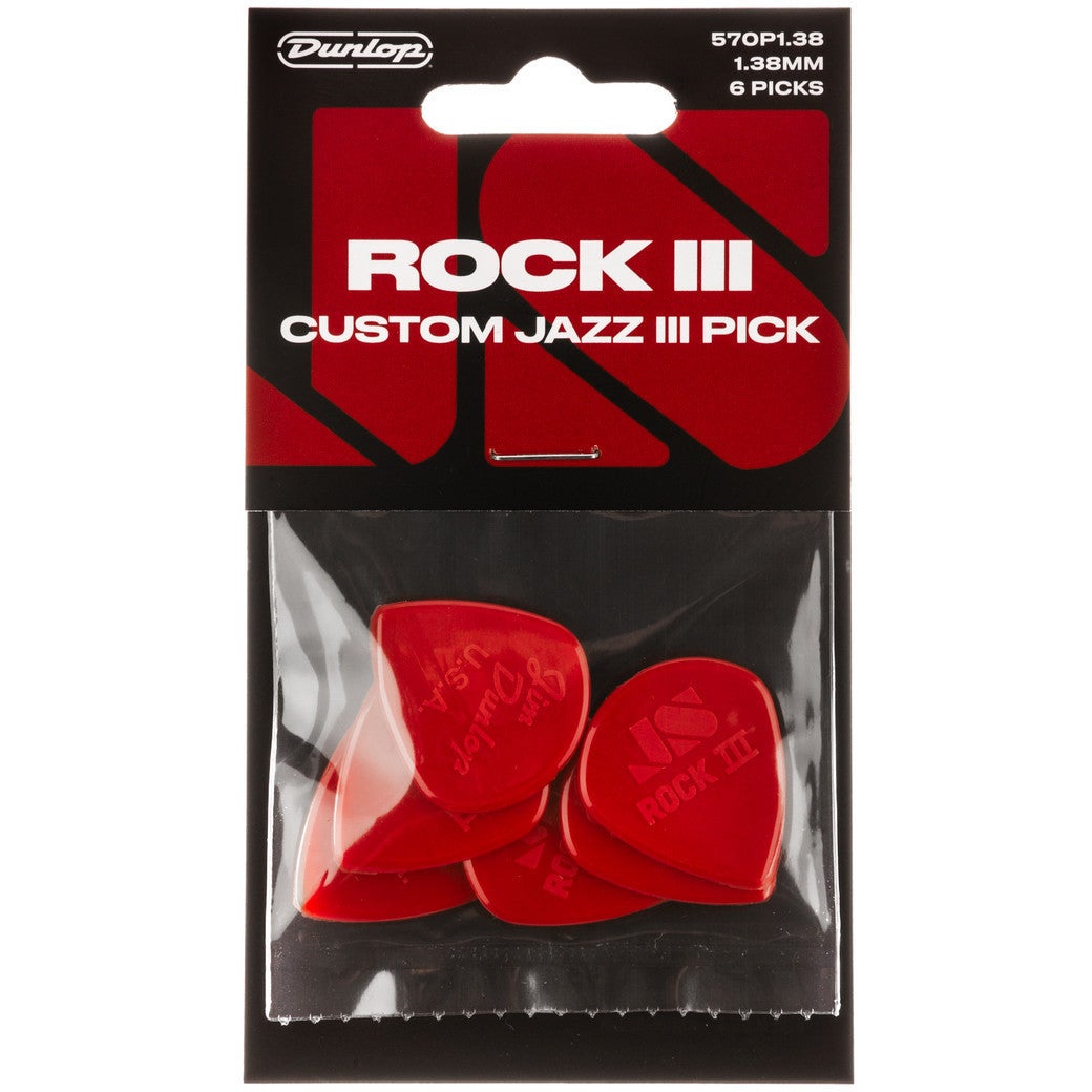 Dunlop 570P138 Rock III Jazz III Plectrums (6-Pack)