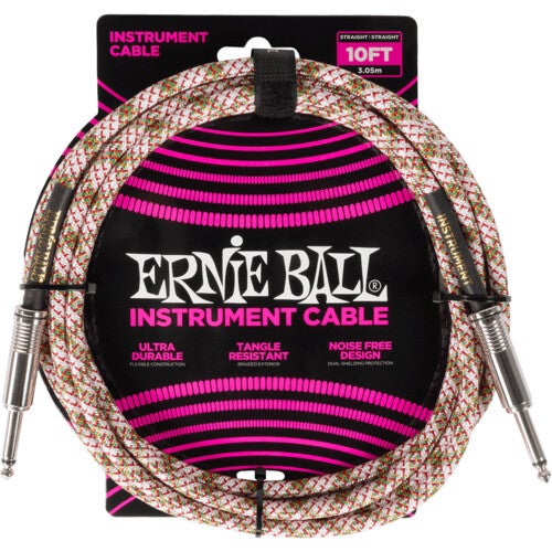 Ernie Ball 6426 Braided Emerald Argyle Jack Cable, 3m