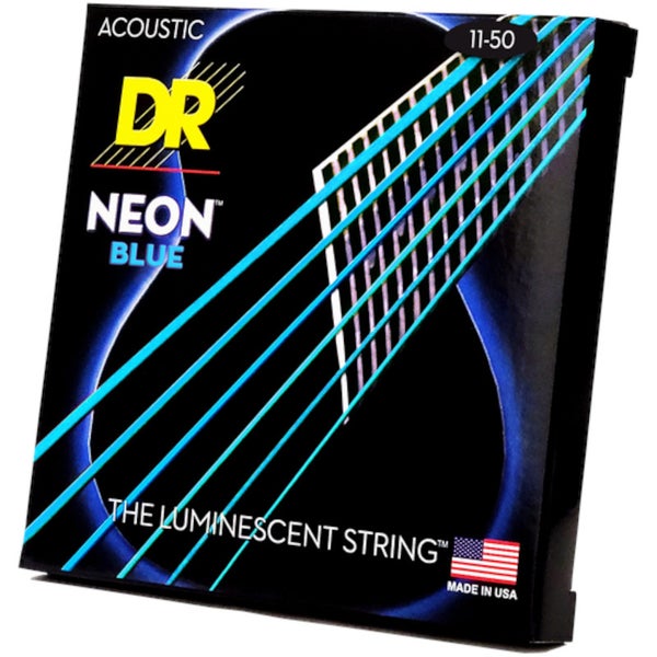 DR Strings NBA-11 Hi-Def Neon blue 11-50 set snaren voor akoestische westerngitaar