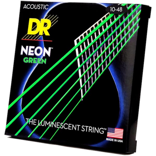 DR Strings NGA-10 Hi-Def Neon green 10-48 set snaren voor akoestische westerngitaar