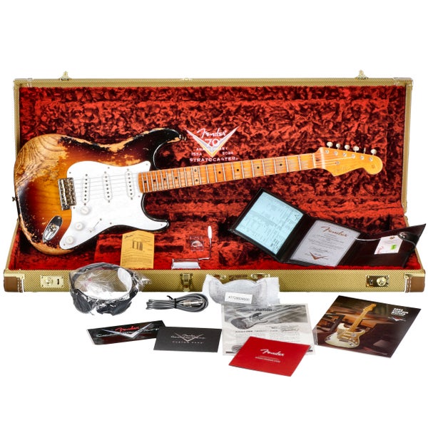 Fender Custom Shop Limited Edition 70th Anniversary 1954 Strat Super Heavy Relic Wide-Fade 2-Color Sunburst - 4339