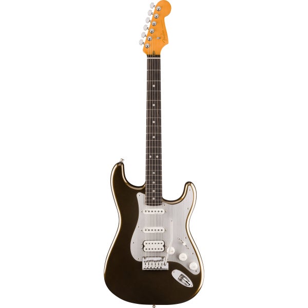 Fender American Ultra II Stratocaster HSS EB Texas Tea elektrische gitaar met koffer