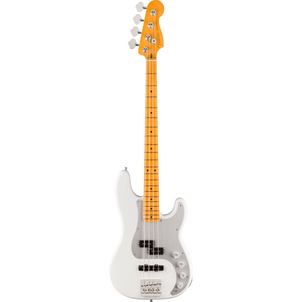 Fender American Ultra II Precision Bass MN Avalanche elektrische basgitaar met koffer