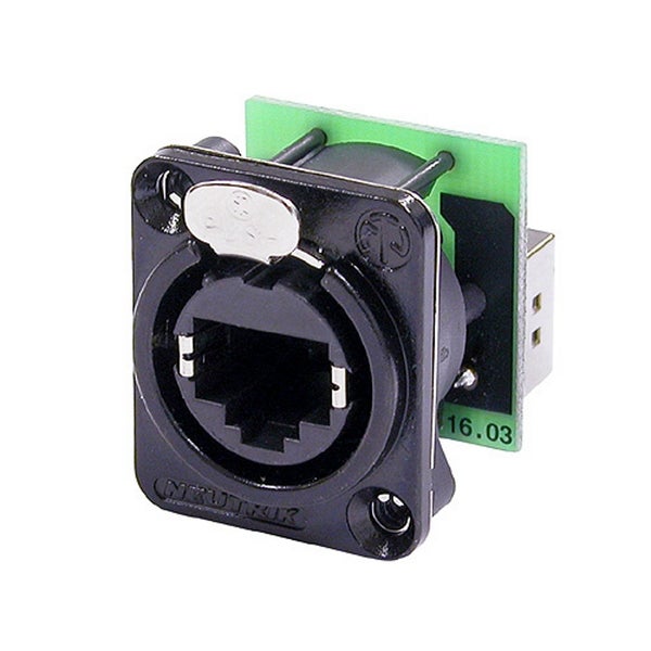 Neutrik NE8FDP B CAT5e etherCON chassisdeel female zwart