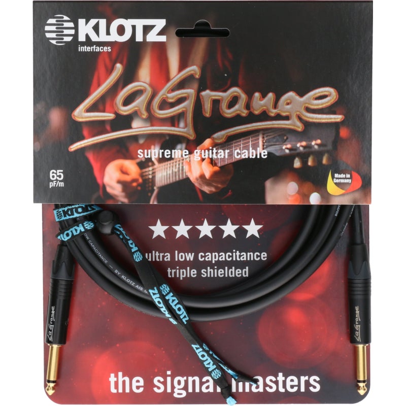 Klotz LA-Grange Instrument Cable, 1.5m (Straight-Angled Plugs)