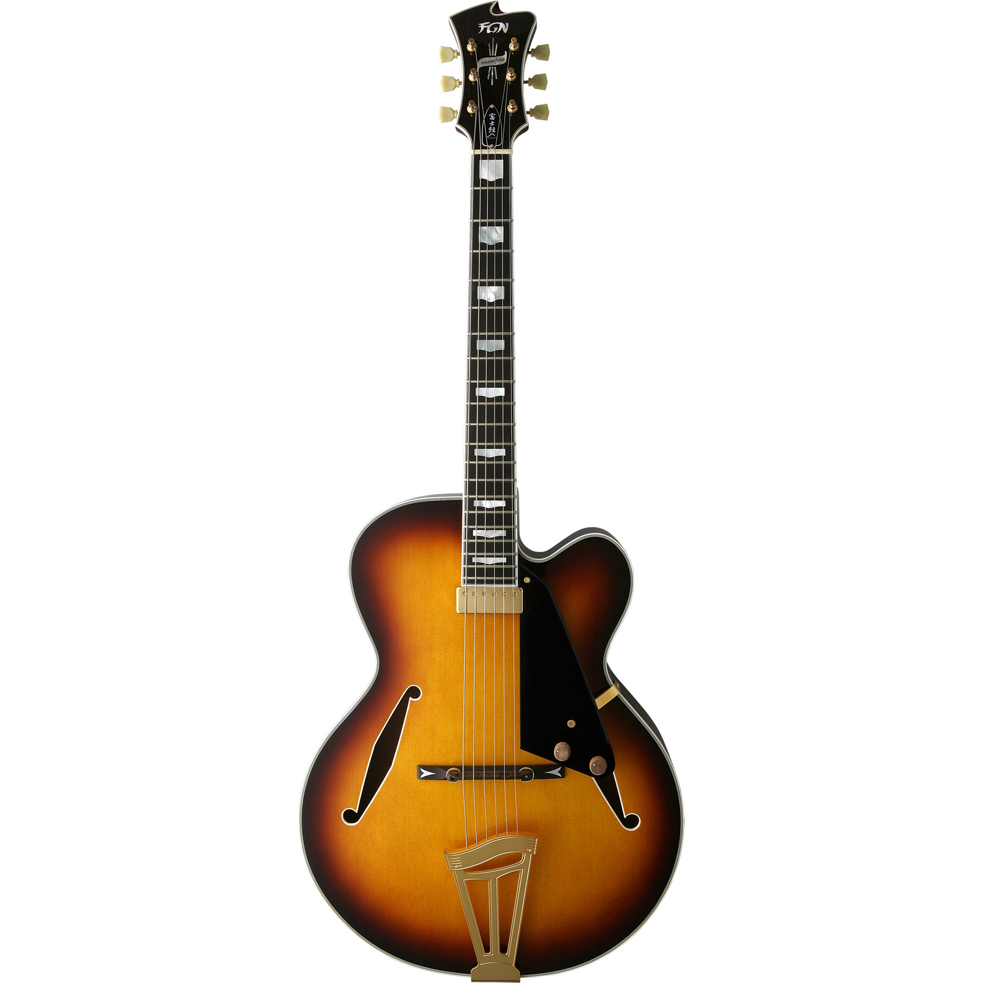 FGN Guitars Masterfield Jazz FP Jazz Burst elektrische gitaar
