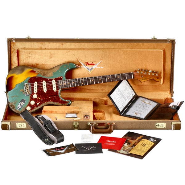Fender Custom Shop Limited Edition Roasted '61 Strat Super Heavy Relic Aged Sherwood Green over 3-Color Sunburst - CZ568588