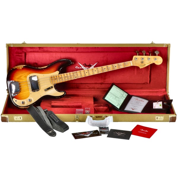 Fender Custom Shop Limited Edition '58 P-Jazz Bass Heavy Relic Chocolate 3-Color Sunburst - CZ579359