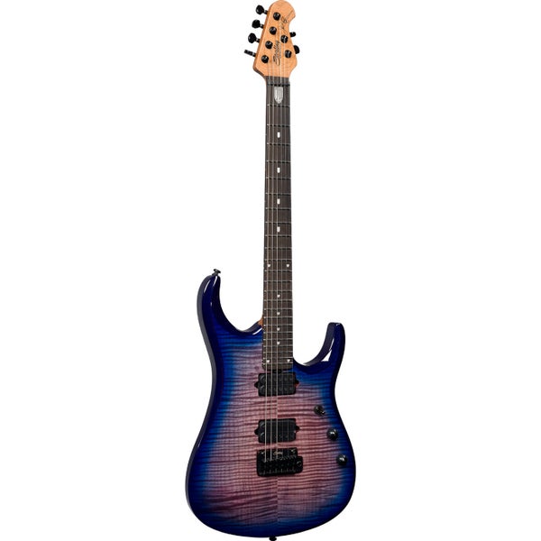 Sterling by Music Man JP150D John Petrucci Signature Flame Maple Purple Nebula met deluxe gigbag