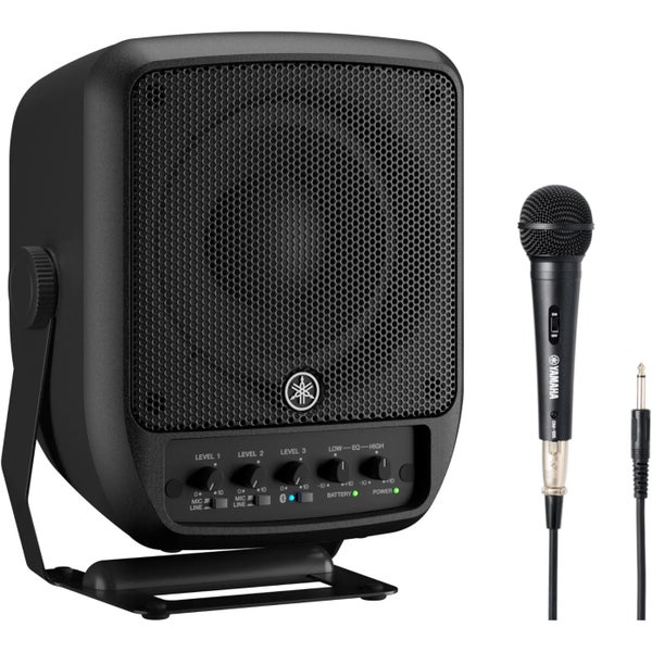 Yamaha Stagepas 100 BTR mobiele accu speaker met gratis DM-105 dynamische microfoon