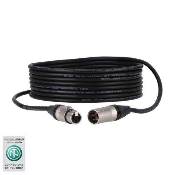 Devine XLR microfoon/signaalkabel met Neutrik-connectoren 5m (100x)