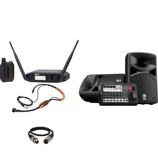 Yamaha Stagepas 400BT set met fitness headset