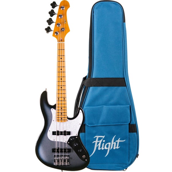 Flight Rock Series Mini JB Bass Moonburst compacte elektrische basgitaar met gigbag