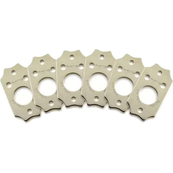 Graph Tech PRT-952-213-N0 Ratio InvisoMatch Gibson-Style Mounting Plates 2 Screw Hole Nickel (set van 6)